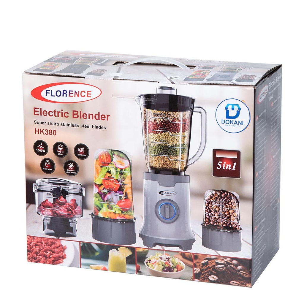 Blender 5 en 1 Florence 1500W Blanc Et Gris