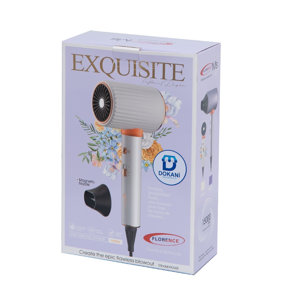 Séche Cheveux Florence 1900W - 15000RPM Blanc