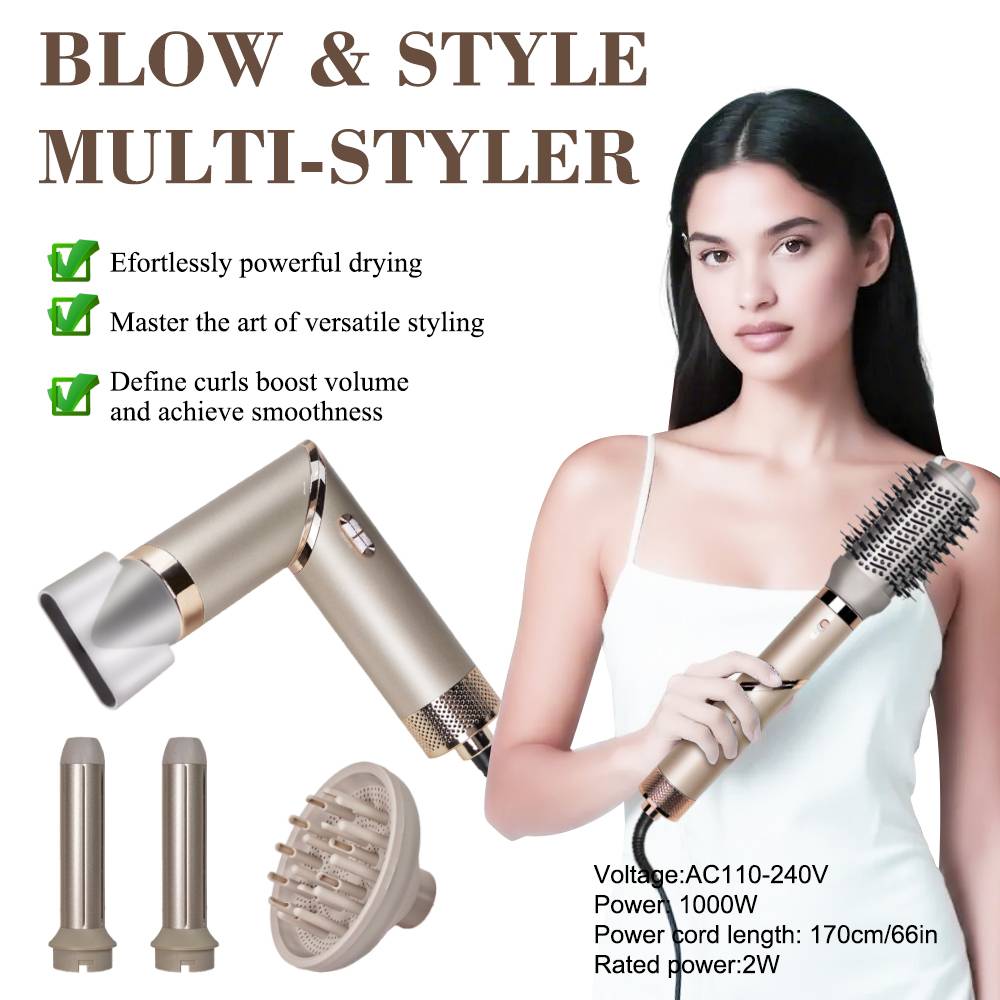 Coffret Brosse Soufflante 5 En 1 Florence 1000W - 38000RPM Beige
