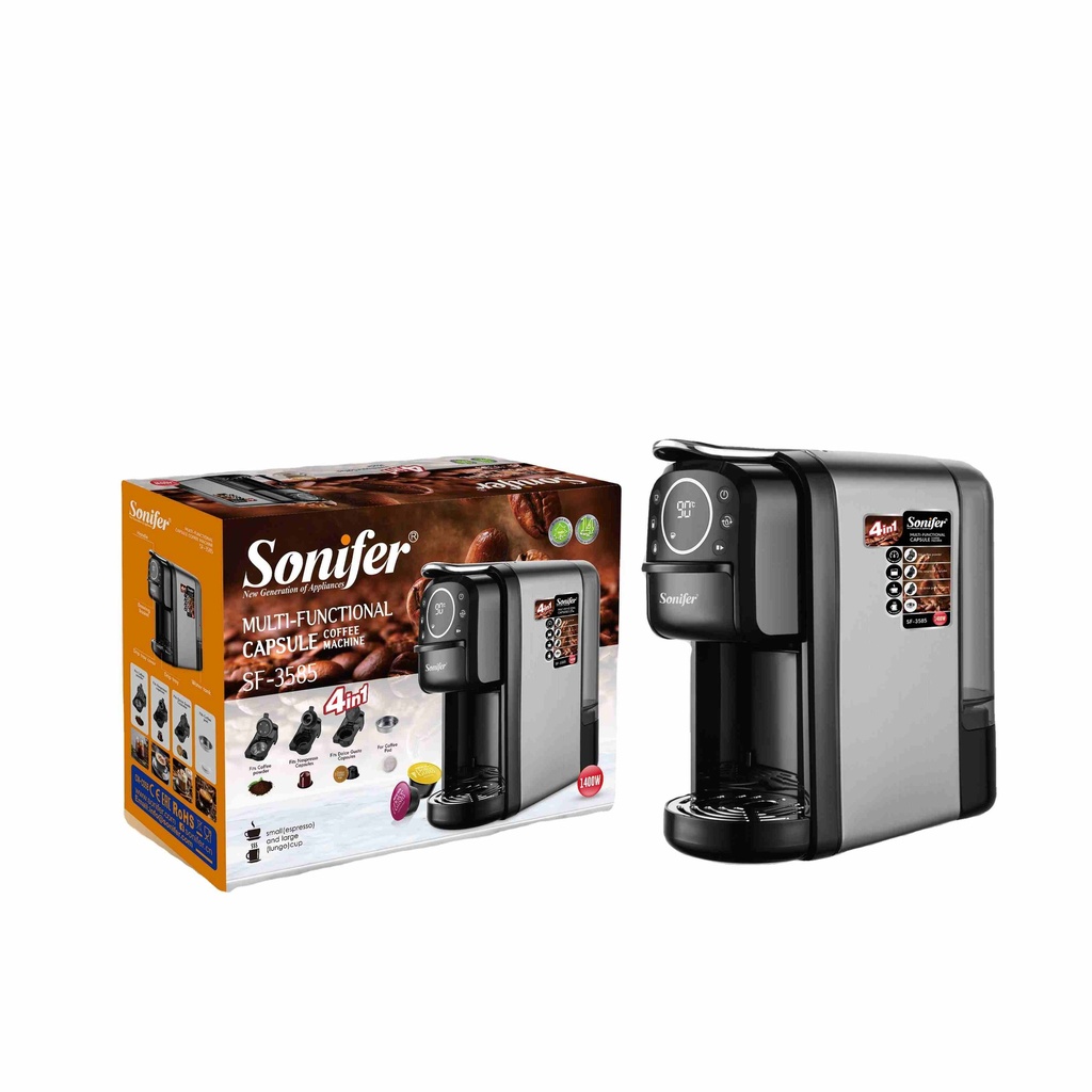 Machine à Café Multifonctions 4 en 1 Avec Afficheur Sonifer 1400W