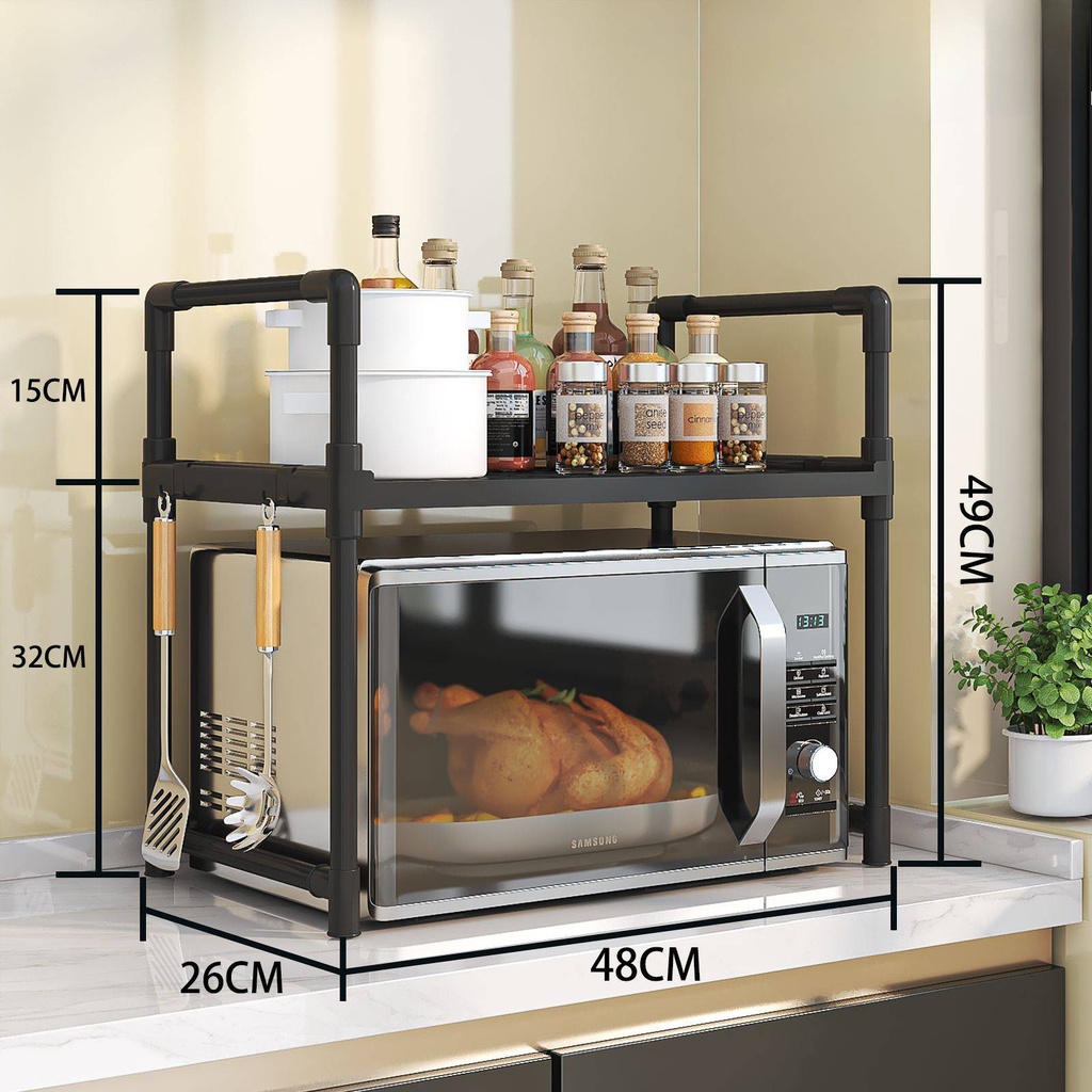 Support de Four à Micro-Ondes Avec Etagères Rangement de Cuisine