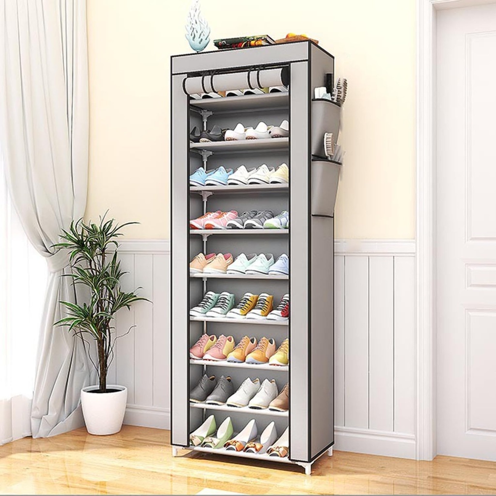 Armoire Chaussures Mobile à 8 niveaux 58x30x158