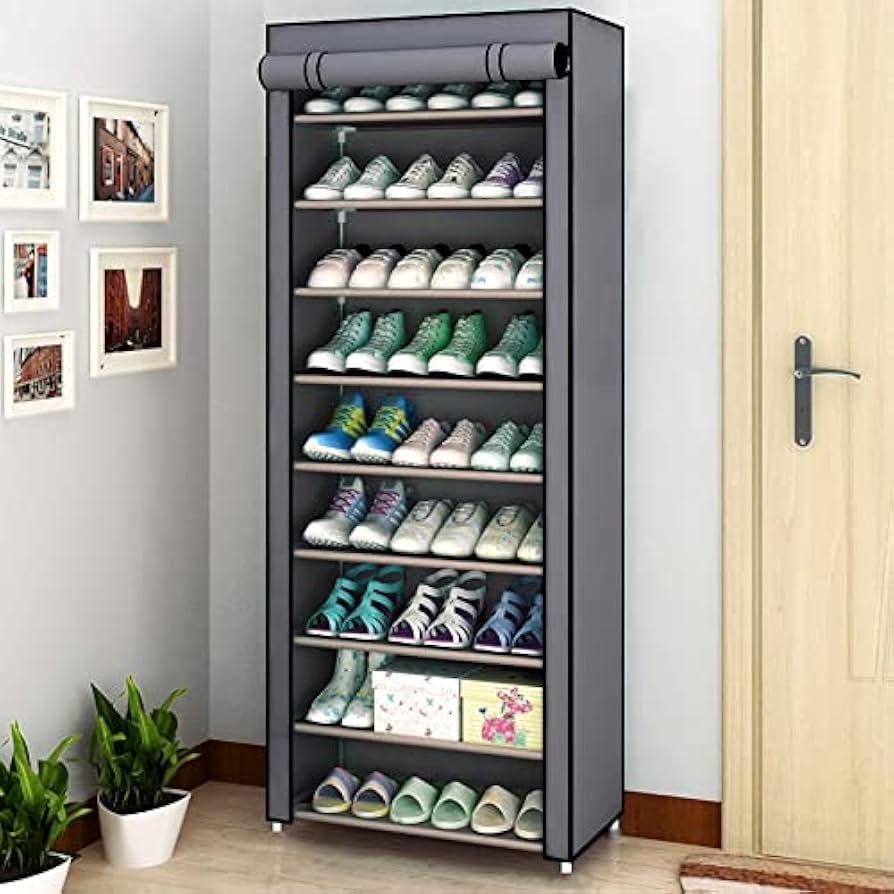 Armoire Chaussures Mobile à 8 niveaux 58x30x158