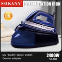 Fer à Vapeur Avec Support Sokany Bleu