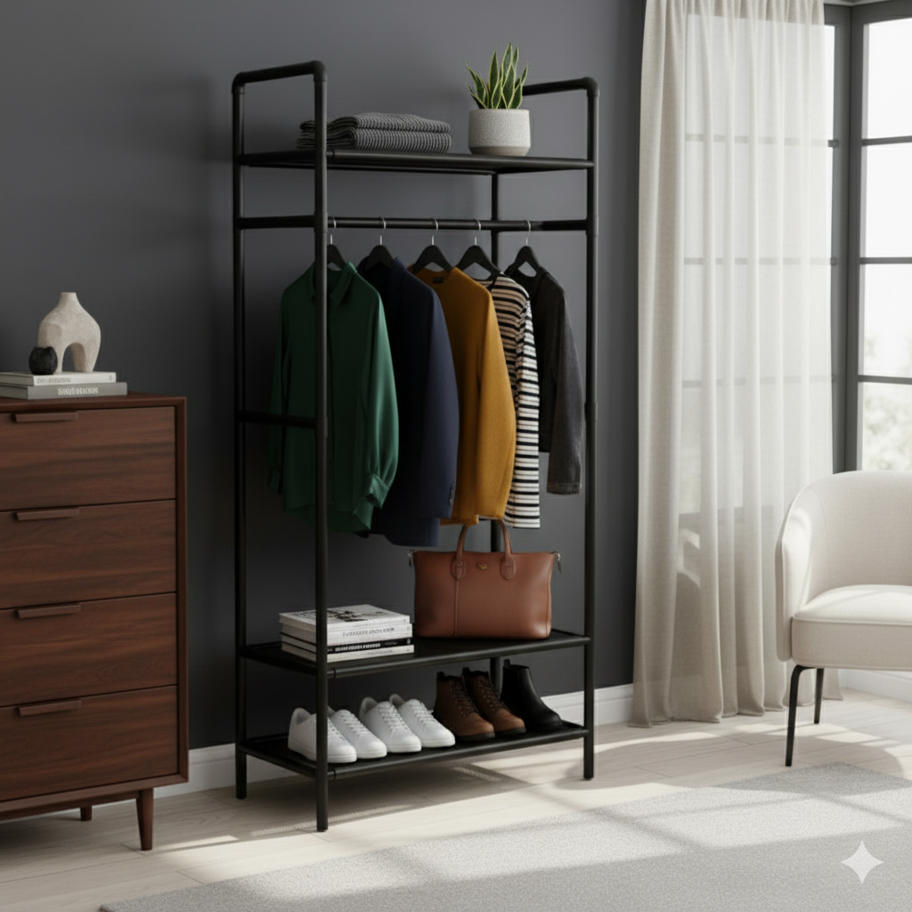 Portant vêtements Et Organisateur à 4 Niveaux de Rangement