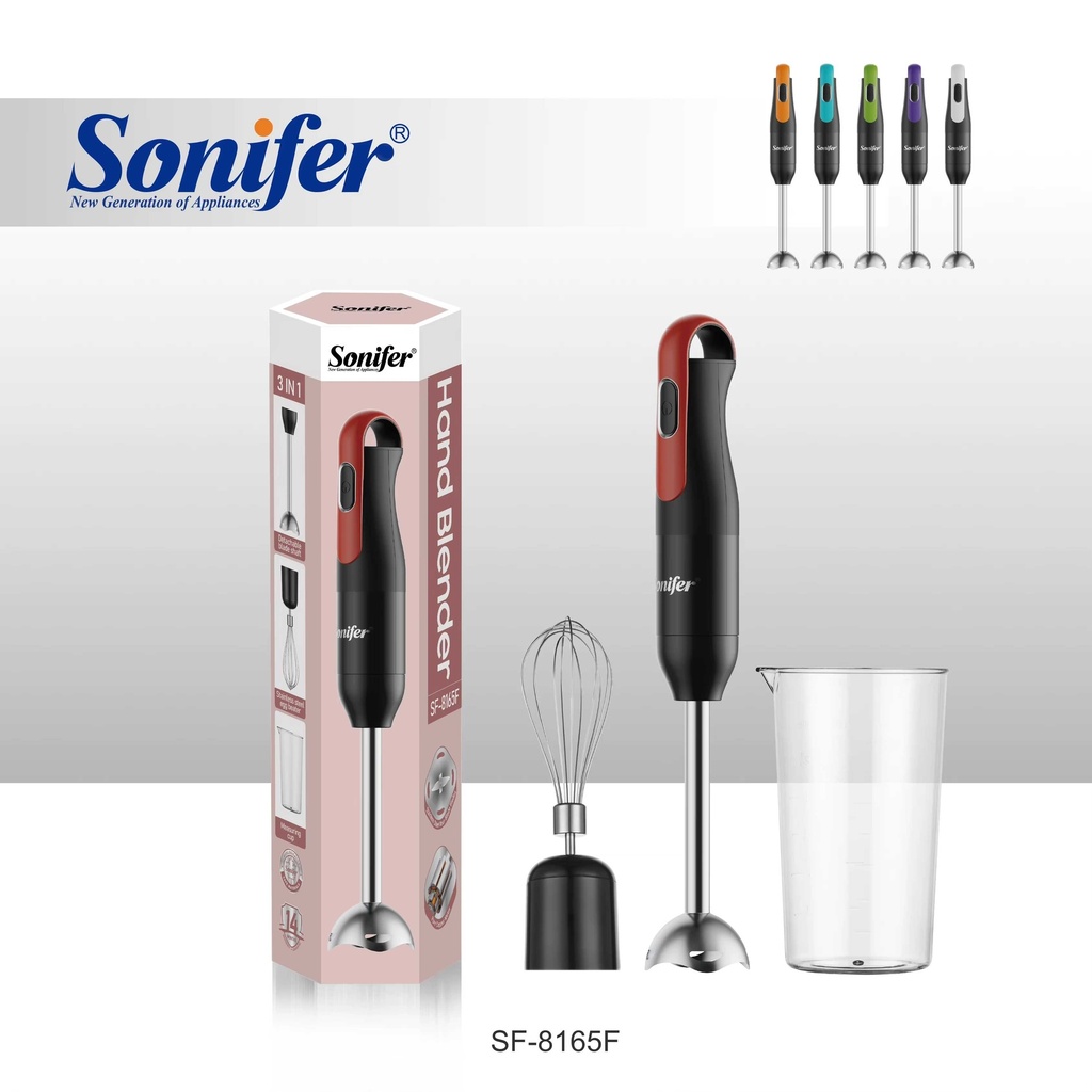 Mixeur Plongeant 2 En1 Sonifer 300W Rouge