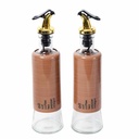 Set Portes Épices 11 Pièces En Verre Avec Support - Effet Bois Marron