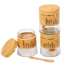 Set Portes Épices 11 Pièces En Verre Avec Support En Bois