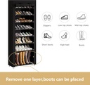 Armoire Chaussures Mobile à 8 niveaux - Noir- 58x30x158 