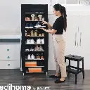 Armoire Chaussures Mobile à 8 niveaux - Noir- 58x30x158 