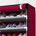 Armoire Chaussures Mobile à 8 niveaux - Rouge- 58x30x158 