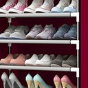 Armoire Chaussures Mobile à 8 niveaux - Rouge- 58x30x158 