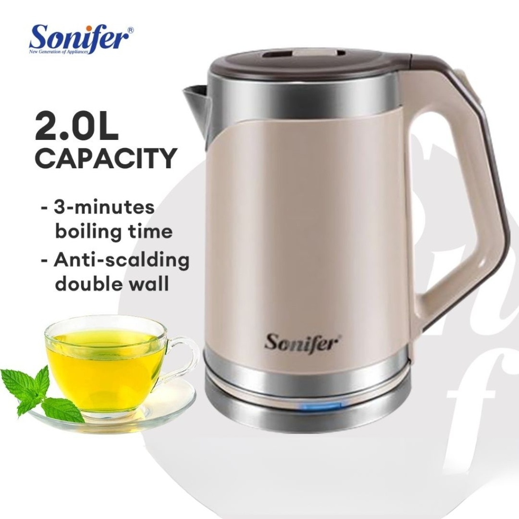 Bouilloire Eléctrique 2L Sonifer 1500W Beige