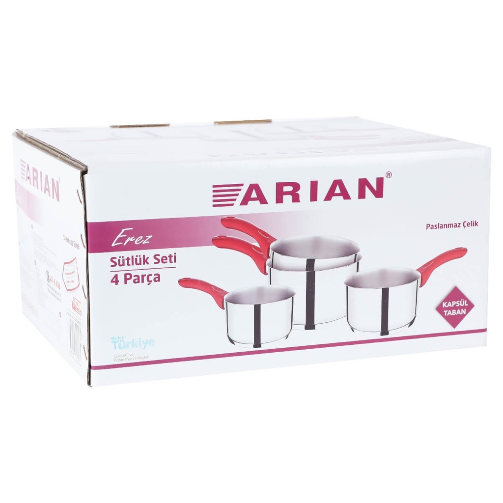 Ensemble de 4 casseroles Inox Arian