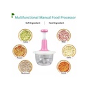 Hachoir Manuel Multifonction En Plastique 2L Rose