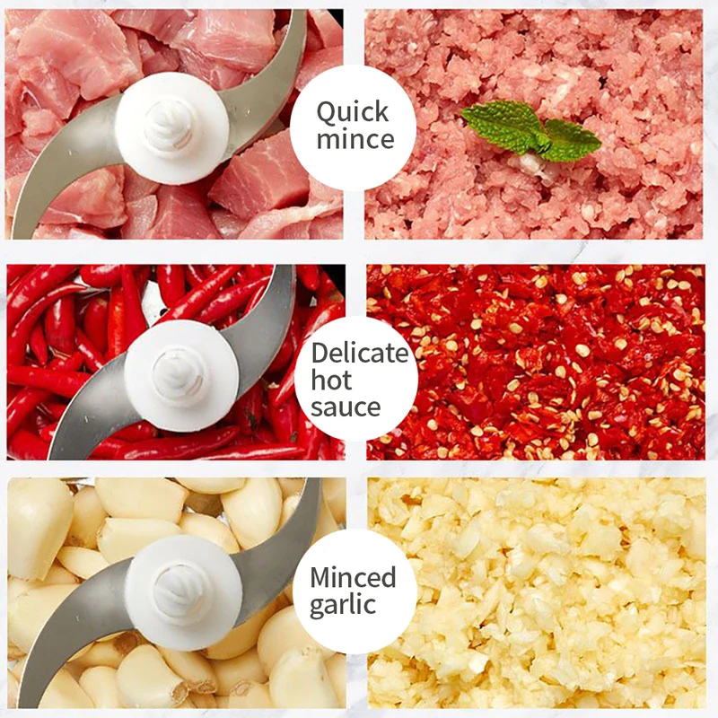 Hachoir Manuel Multifonction En Plastique 2L Rose