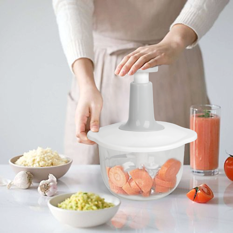 Hachoir Manuel Multifonction En Plastique 2L Gris