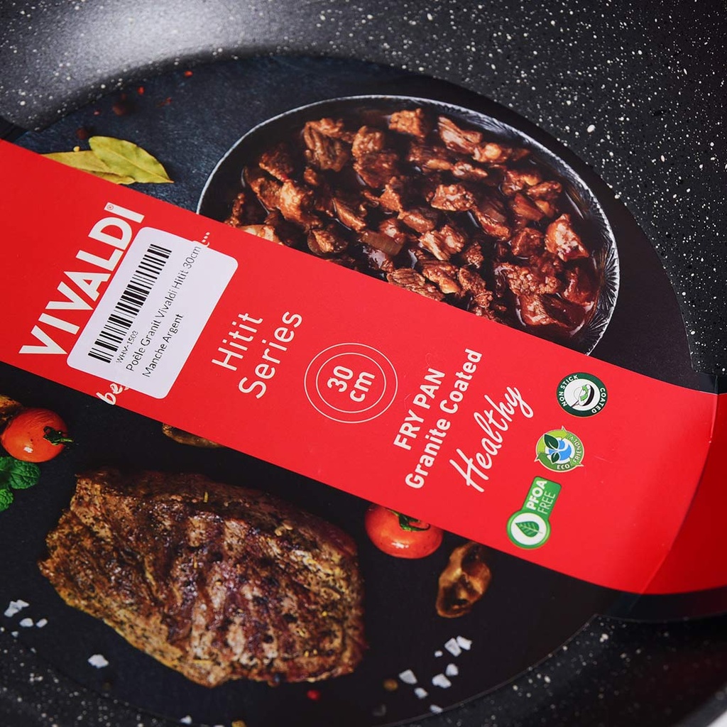 Poêle Granite Vivaldi Hitit 30cm Manche Argent