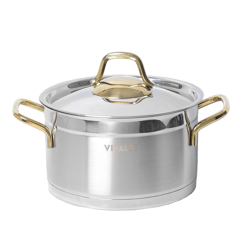 Batterie De Cuisine Vivaldi Anka 11 pieces En Inox 18/10 Doré