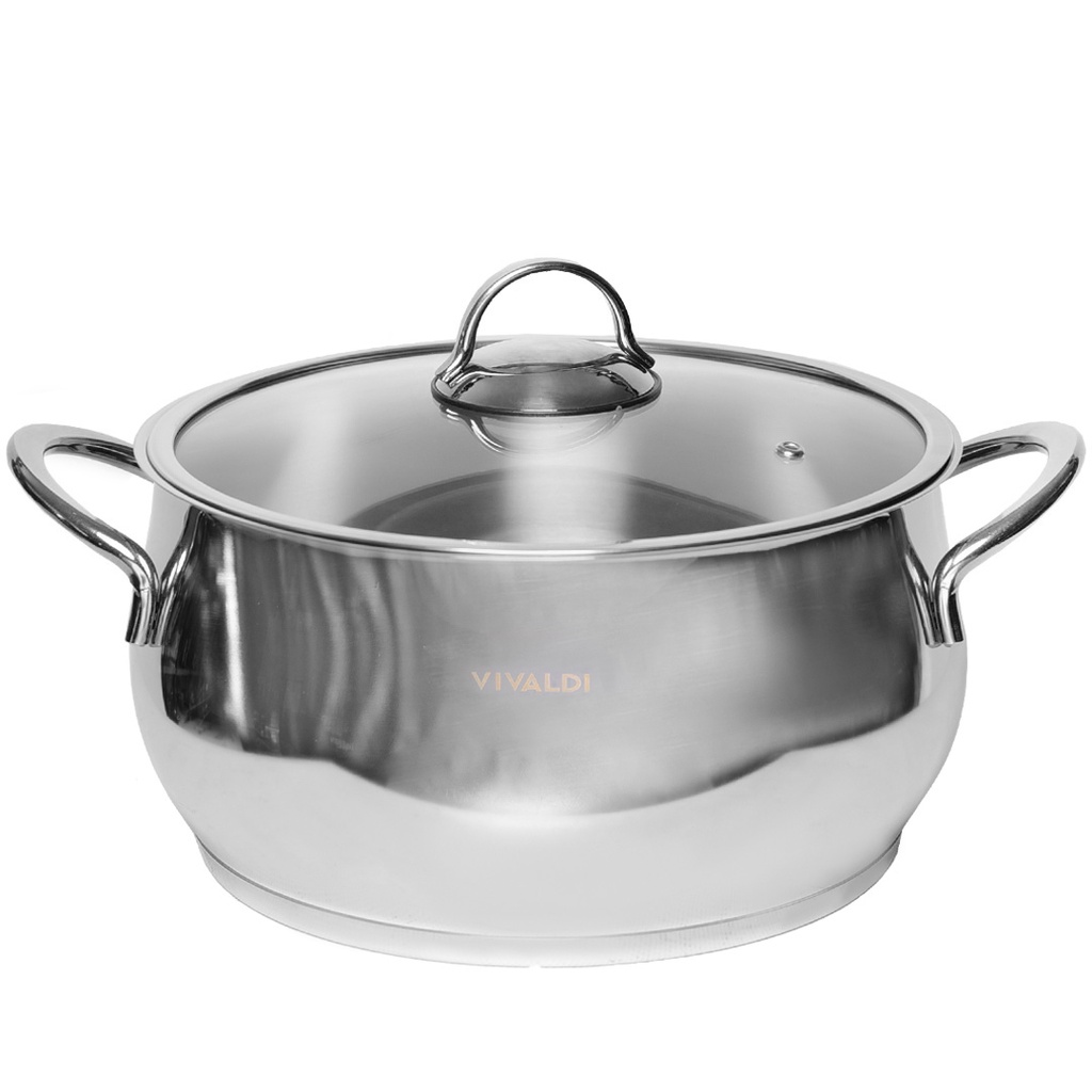 Batterie De Cuisine Vivaldi Rana 10 pieces En Inox 18/10 Argent