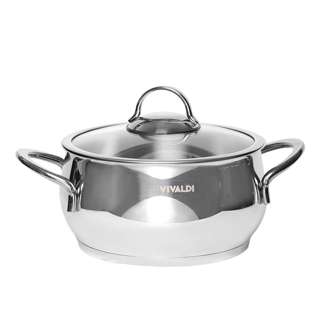 Batterie De Cuisine Vivaldi Rana 10 pieces En Inox 18/10 Argent