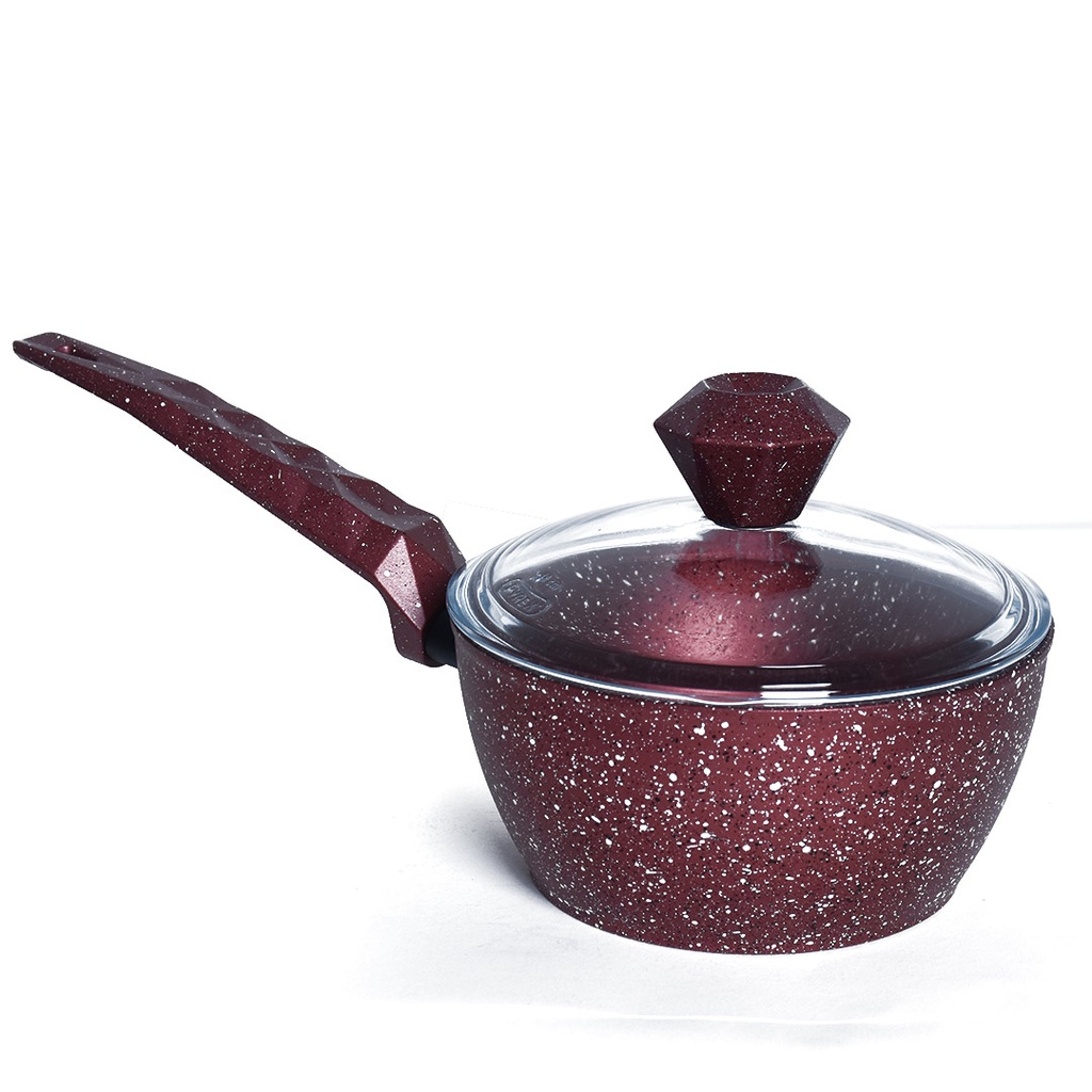 Batterie De Cuisine Sizar 16 Pièces Granite Rouge