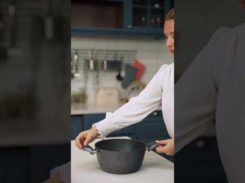 Batterie De Cuisine Vivaldi Eco 7 Pièces Granite Bleu Nuit