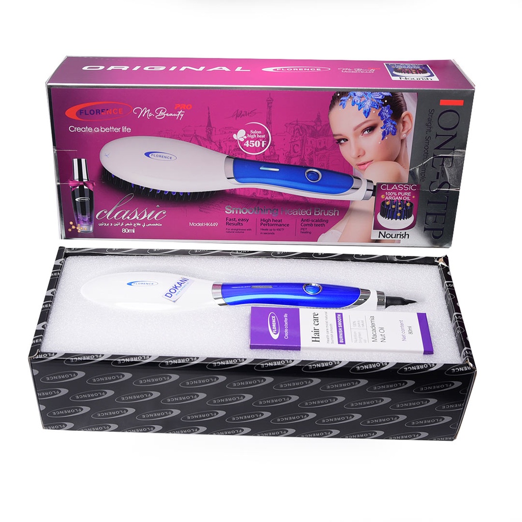 Brosse Séchoir Florence  Avec Sérum 50W 360° Bleu