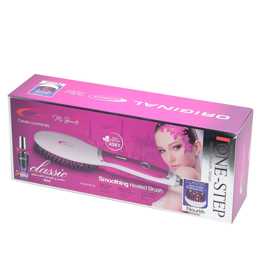 Brosse Séchoir Florence Avec Sérum 50W 360° Rose 