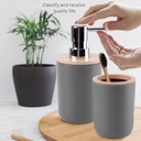 Accessoires de salle de bain 6 pièces Rond Gris