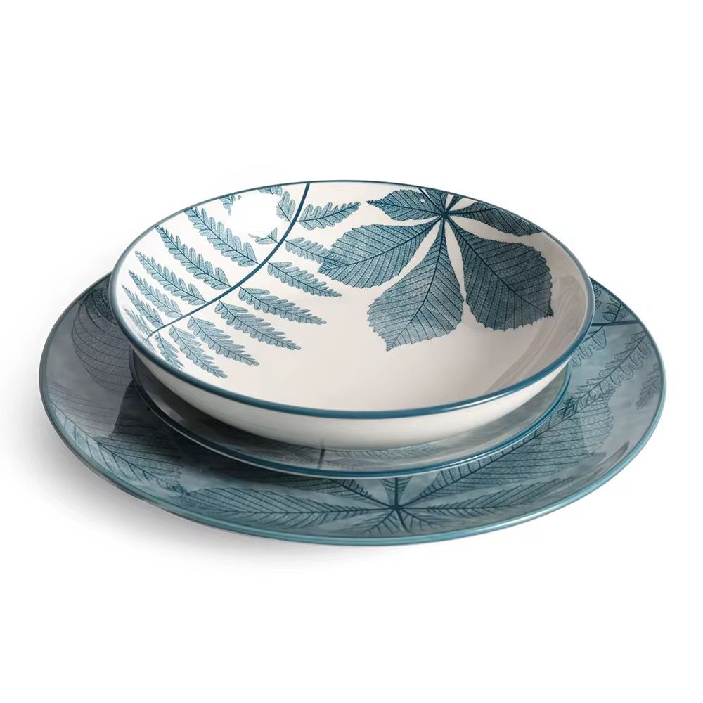 Service a Table en Porcelaine 12 Pièces Golden House Vert