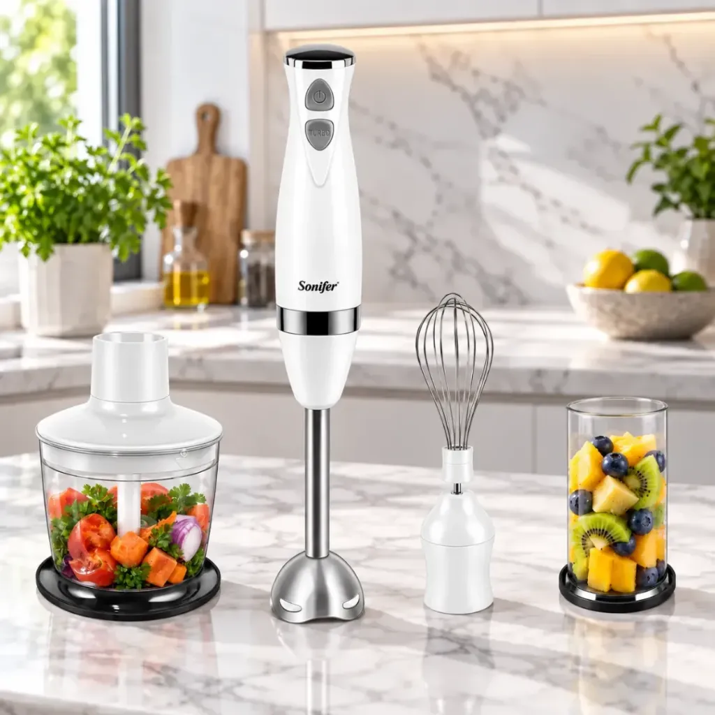 Mixeur Plongeant Multifonction 3 en1 Sonifer 500W - Blanc