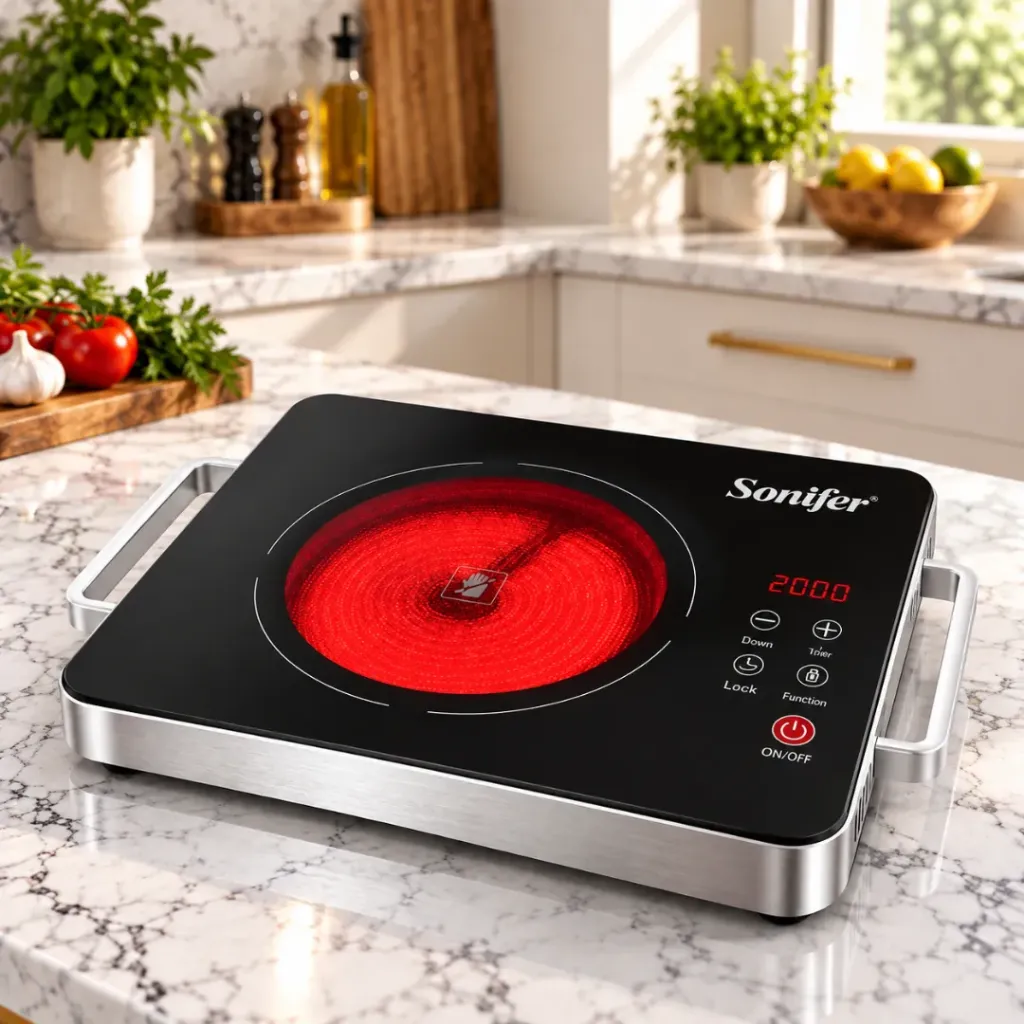 Plaque De Cuisson LED Tactile Sonifer - 2000 W
