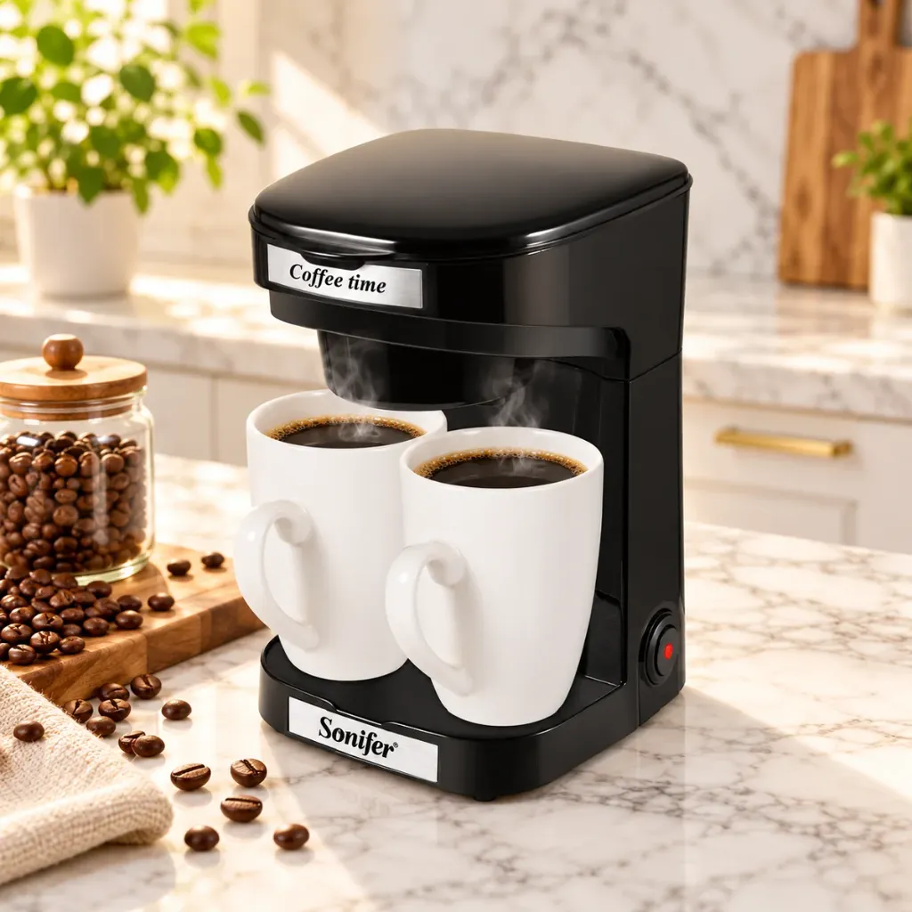 [SF-3617] Machine A Café Filtre Avec Deux Tasses Sonifer 250ml - 450W