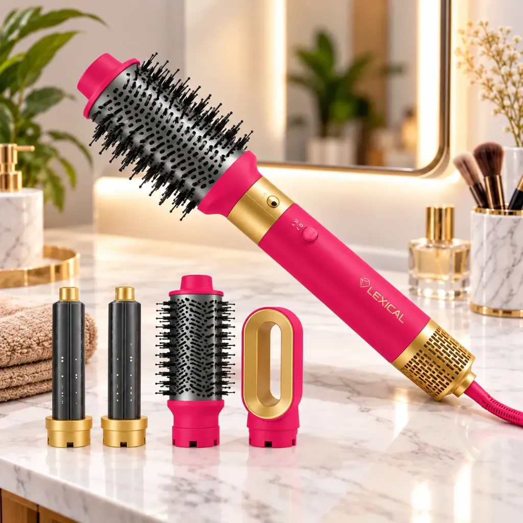 Brosse Coiffante Multifonction Lexical 6 en 1 – 1200 W -32000 RPM - Rose