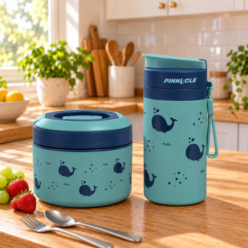 Boîte A Lunch Isotherme 600ml et Gourde 400 ml Pinnacle- Bleu