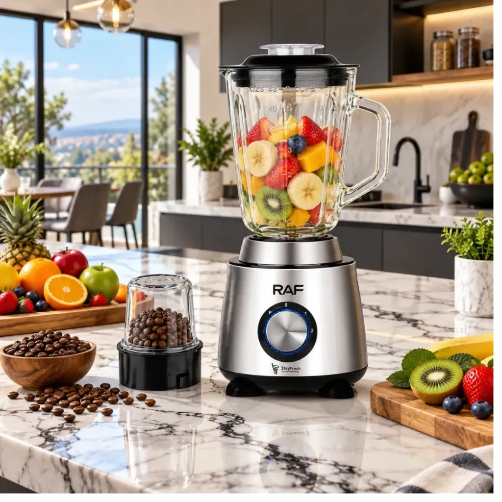 Blender En Verre Avec Moulin A Epices 1,5L -RAF - 1000W