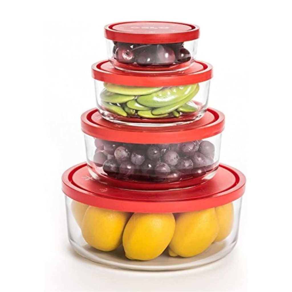 [SGM033] Ensemble de 4 Boîtes de conservation Frigoverre Bormioli Rocco Gelo 11/15/18/23Cm