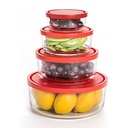 Ensemble de 4 Boîtes de conservation Frigoverre Bormioli Rocco Gelo 11/15/18/23Cm