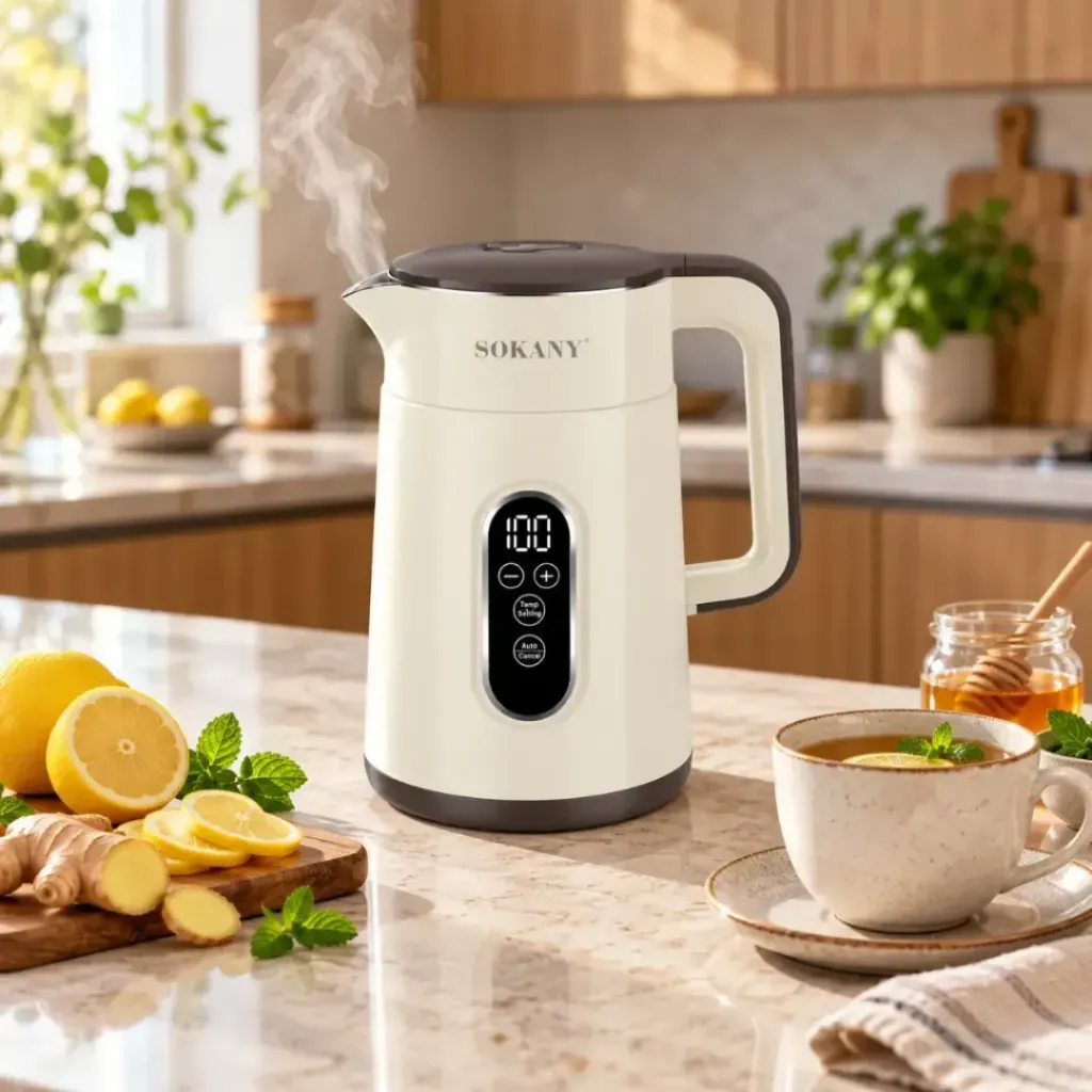 Bouilloire Electrique Sokany- 1,7 L - 1500 W- Beige