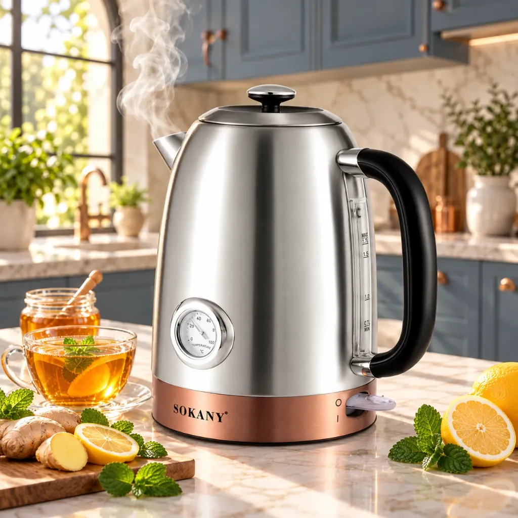 Bouilloire Electrique Avec Thermomètre Sokany- 1,7 L - 2000 W