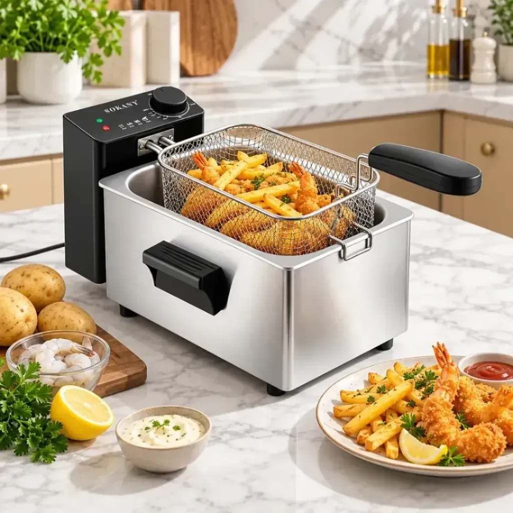Friteuse Electrique Sokany- 3,5 L - 2200 W