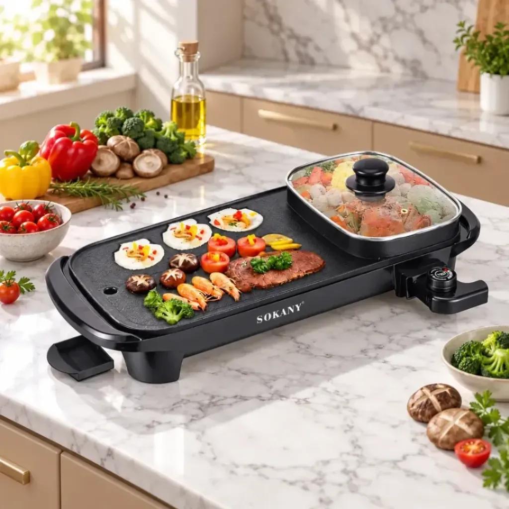 Grill Electrique Et Marmite Combinés Sokany - 1350 W
