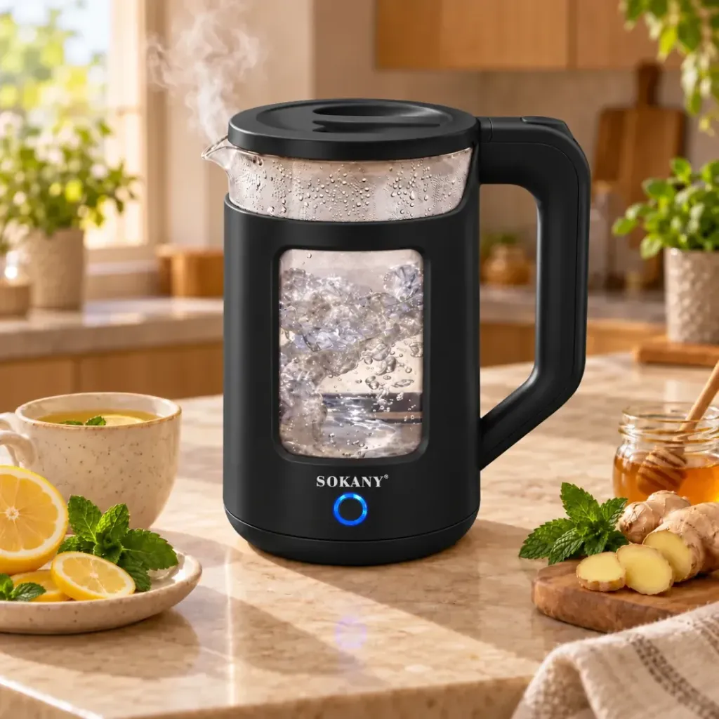 Bouilloire Electrique Sokany- 1,5 L - 1500 W- Noir
