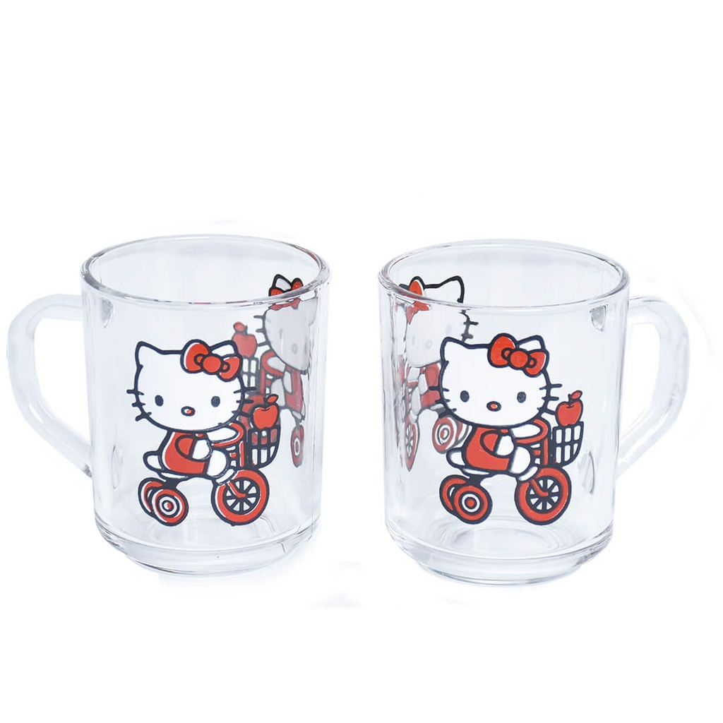 Ensemble de 2 tasses en verre Hello Kitty 