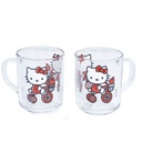 Ensemble de 2 tasses en verre Hello Kitty 