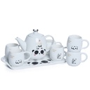 Service à Café Au Lait En Céramique Panda Pour 6 Personnes - 9 Pièces