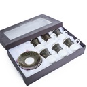 Service Café En Céramique Noir Doré 12 Pièces