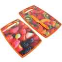 Lot de 2 Planches à Découper en PVC avec Couteau (M5)