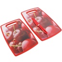 Lot de 2 Planches à Découper en PVC avec Couteau (M6)